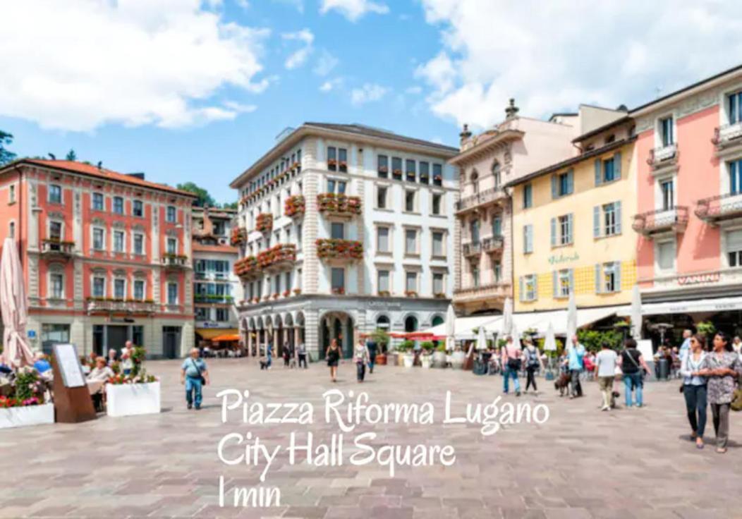 Апартаменты Duplex Loft In Lugano Center With Garden, Wi-Fi -By Easylife Swiss Экстерьер фото
